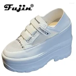 Chaussures décontractées Fujin 10cm 12cm Mesh Air Lace Summer Fashion Dames Elegance Plateforme Céderie Boupon de baskette respirante