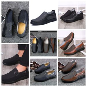 Casual schoenen Gai Sneaker Sport Doekschoenen Men Single Business Classic Top Shoe Soft Soft Slipper Flat Leather Men Schoenen Zwart Comfort Soft Size 38-50