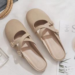 Zapatos casuales gentiles y encantadores para mujeres de fondo plano con boca de boca baja conveniente playa caminando sandalias francesas