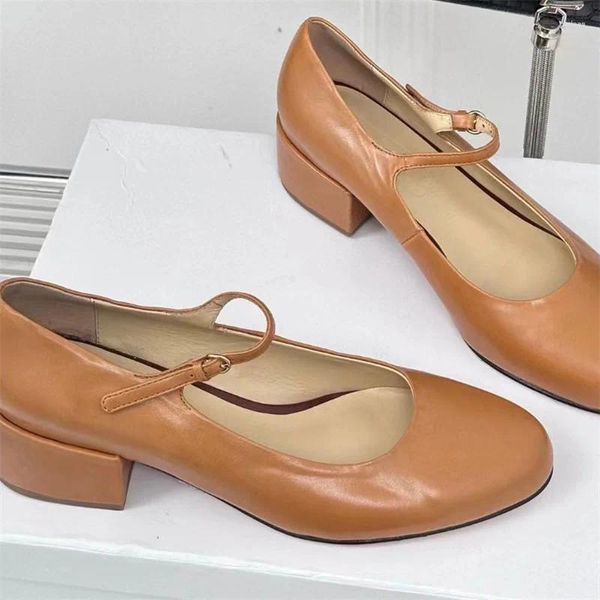 Zapatos casuales Ballet de cuero genuino Moda Femenina de verano Slip On Ladies Buckle Strap Comfort Board Lofer