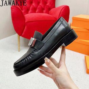 Zapatos informales, mocasines de cuero genuino, planos para mujer, punta redonda, pasarela, sin cordones, de lujo, estilo británico, marca Formal para mujer