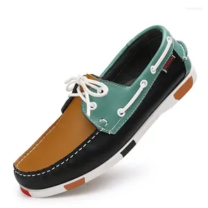 Chaussures décontractées mocassins en cuir véritable hommes mocassins baskets conduite casual chaussures pour femmes Docksides bateau classique