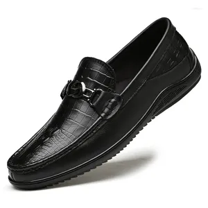 Casual schoenen Echte lederen mannen Loafers Flats modemerk zakelijk formeel