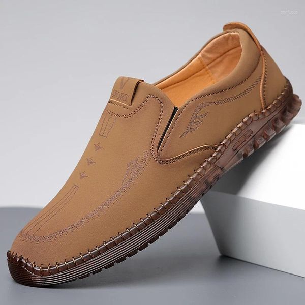 Zapatos casuales de cuero genuino para hombres 2024 para hombre mocasines al aire libre transpirable sin deslizamiento tamaño de goma 38-44 zapatillas machas