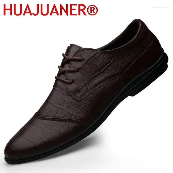 Zapatos casuales de cuero genuino para hombres otoño otoño diario de cordones de la caza vaca masculina oxford comercial de la oficina de negocios vestidos de noche