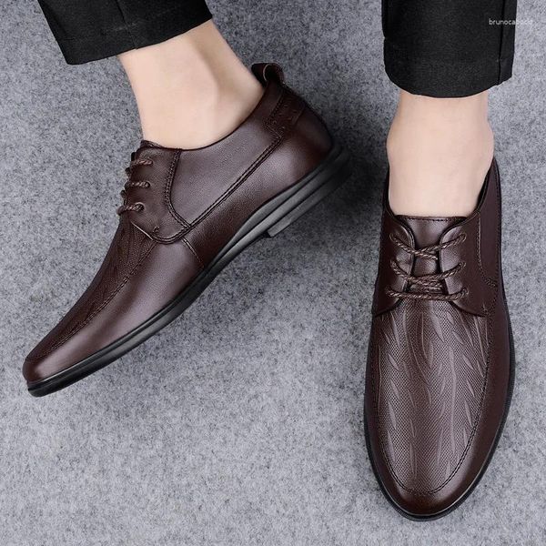 Oxford – chaussures décontractées en cuir véritable pour hommes, chaussures classiques d'affaires, robe formelle de Style britannique