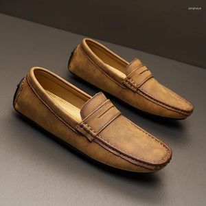 Casual schoenen Echte lederen heren Slip op formele kleding All-match Men Braadaankomst