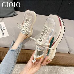 Chaussures décontractées Gioio Marque causale Lady Haute qualité Breathe Couture Running Walking Grey Jogging Sneakers Triple Track