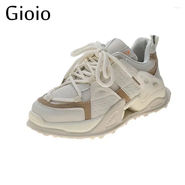 Chaussures décontractées Gioio Top Quality Sneakers Femmes Blanc 4cm Mandons de mode Fashion Lady Board Sweat Pink