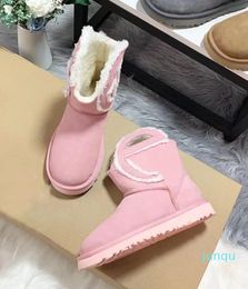 Chaussures d￩contract￩es Girl Winter Snow Designer Botties en cuir Black Grey Gris Brown Pink Fashion Classic Over the Knee Luxury Boots Furry Hairy Boots