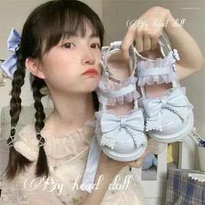 Casual schoenen meisjes schattig pop Japans jk uniform optreden Mary Jane dames flats ronde hoofd zoete kanten bowknot retro lolita