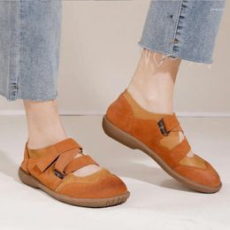 Chaussures décontractées gktinoo en cuir authentique Soft Souded Femme Spring 2024 Loissine Polyme Round Toe Flat confortable