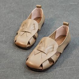 Chaussures décontractées Gktinoo Summer Sandales Hollow Sandales tisser les femmes de loisirs en cuir authentique
