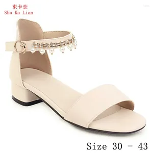 Zapatos informales Sandalias Gladiator Bombas para mujeres 3 cm Tacón de tacón bajo tacones de punta Mujer Pequeña talla planta 30 - 43