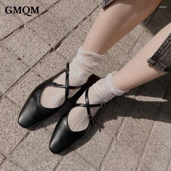 Zapatos informales GMQM Fashion Fashion Ballet Ballet Flats Metalic Silver Mary Jane Square Toe Single suave suave