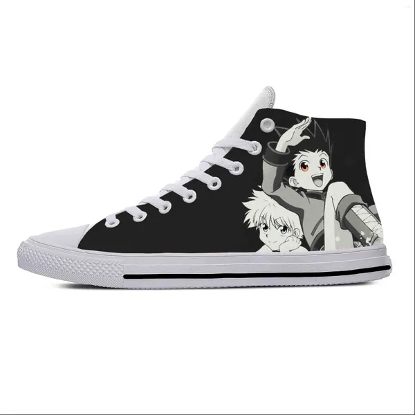 Chaussures décontractées Gon Killua Zoldyck x Anime Board Cartoon Mens Breathable Men Femmes High Top Lightweight Sneakers