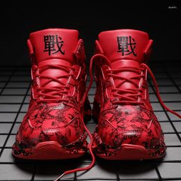 Chaussures décontractées Graffiti Basketball War Sneakers Men Men de créateur pour hommes légers