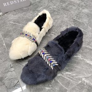 Chaussures décontractées grises pour femmes, mocassins chauds d'hiver, Espadrilles en peluche véritable, plate-forme de conduite, mocassins Creepers, 2024