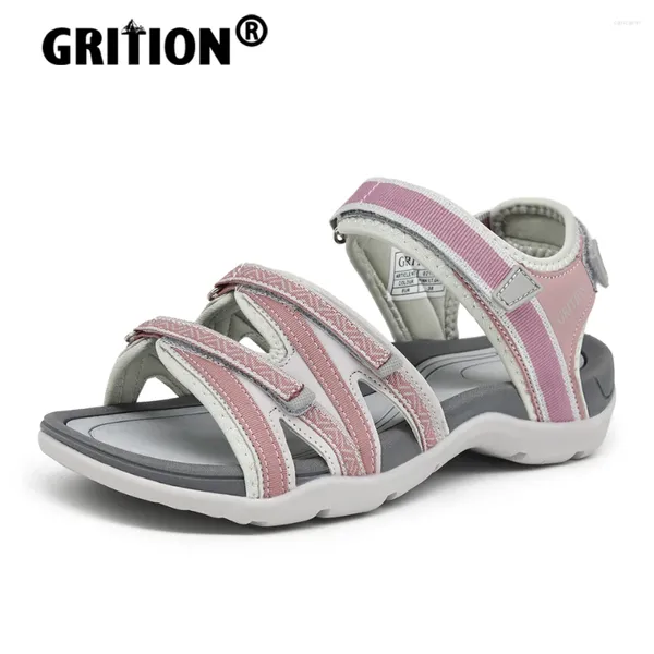 Chaussures décontractées Grition Womens Beach Sandals Fashion 2024 Outdoor Flat respirant Randonnée non glissante Trkiing Summer Sports Size36-41