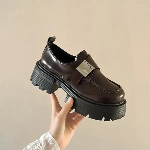 Chaussures décontractées gsqhy Femme Lofers British Style 2024 printemps Geuthesine Leather Women's Sole Fashion Fashion Girls '