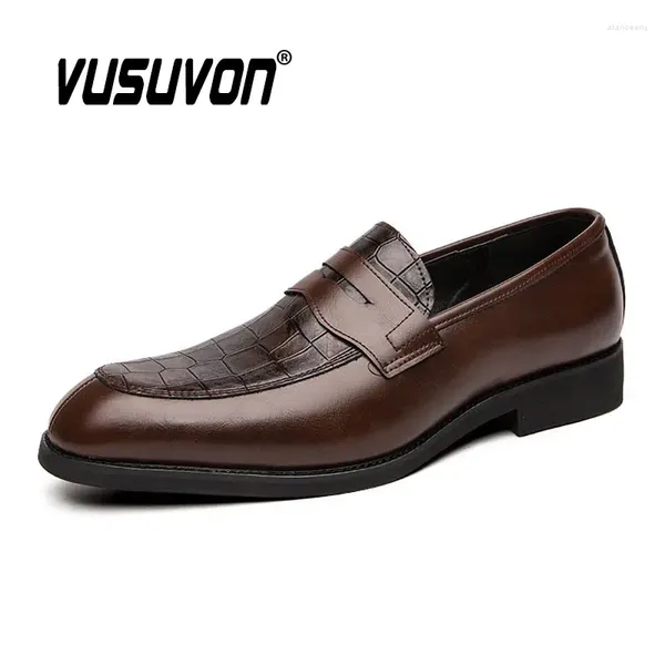 Zapatos casuales hechos a mano mocasines de cuero genuino para hombres Penny Formal punta redonda negro marrón a medida niños boda negocios 38-48 tamaño