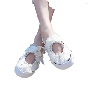 Chaussures décontractées Handhamde Floral Strass Baskets de luxe Designer Kawaii Plate-forme blanche Toile pour femmes Appartements de mariage Tenis Feminino