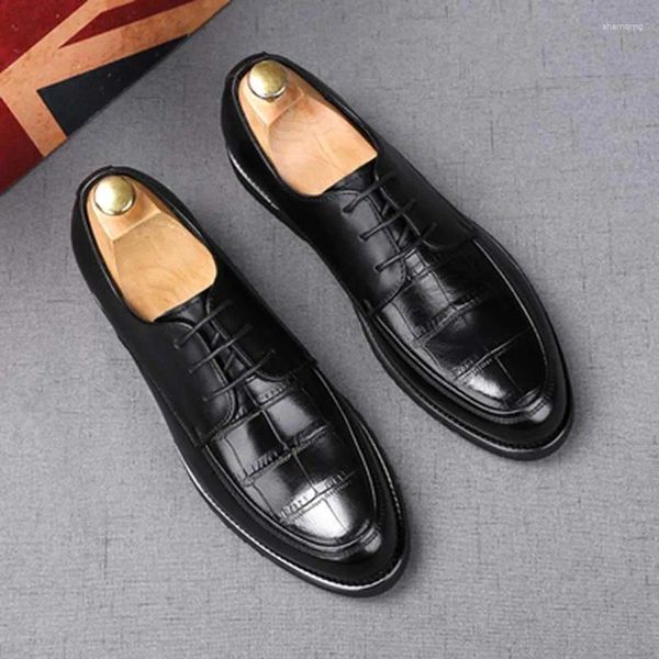 Chaussures décontractées Handmade Homme causal Oxford Black Wedding Lace Up Business Mocassin Homme