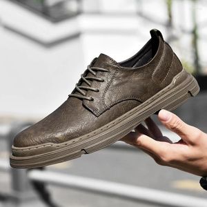 Vrijetijdsschoenen Handgemaakt Heren Leer Vintage Stijl Heren Zakelijk Oxfords Vrije tijd Lopen Buiten Zacht Gentleman Zapatos De Hombre