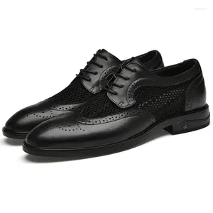 Chaussures décontractées faites à la main pour hommes évider Oxford en cuir véritable Brogue robe pour hommes classique d'affaires formelle