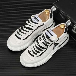 Zapatos informales Harajuku White Sneakers Men Spring Vulcanizado Mesh Clase Street Hip Hop Platform Footwear