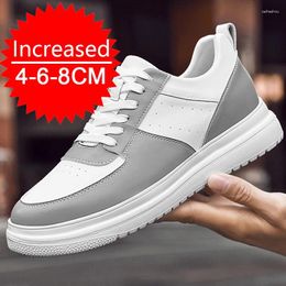 Casual schoenen Hoogte toenemen voor mannen 4-6-8 cm Lift Verhoog Insole Outdoor Echt lederen dikke sneakers