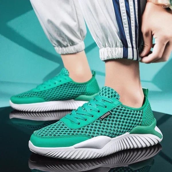 Zapatos informales Heren Schoenen 2024 Autumn Mesh Ayumoteable Moda Vulcanizada Vulcanizado Encaje de zapatillas de deporte grueso Men al aire libre