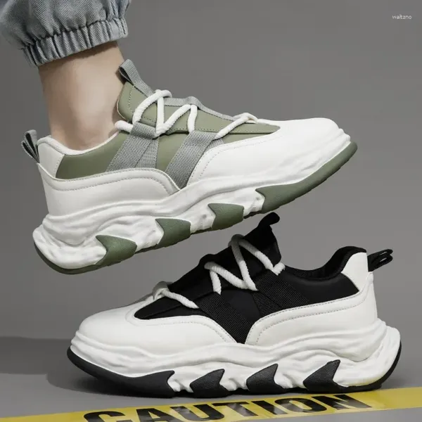 Chaussures décontractées Heren Schoenen 2024 couleurs mélangées concepteur hommes vulcanisé mode à lacets grosses baskets pour hommes course légère
