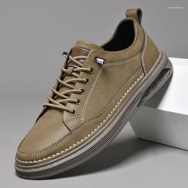 Chaussures décontractées marque haut de gamme minimaliste beige pour hommes de style britannique en cuir britannique Oxford Livraison gratuite