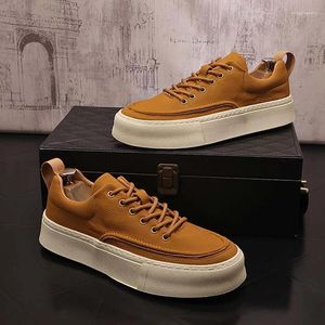 Zapatos informales de alta calidad para hombre, zapatillas deportivas antideslizantes de lujo con plataforma, de diseñador, para otoño