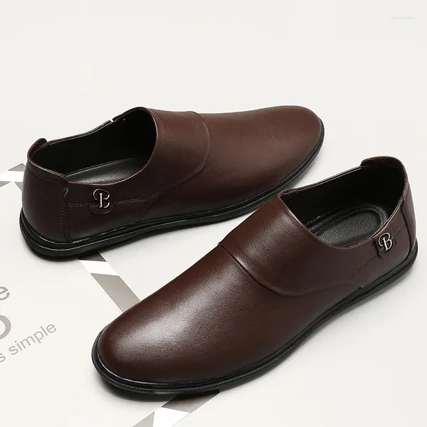 Zapatos casuales de alta calidad planos de cuero genuino mocasines de marca de lujo moda cómoda Oxford para hombres vestido italiano