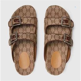 Zapatos informales de alta calidad Luxury Sandalias de diseño para hombres Fashion Fashion Classic Floral Brocade Slids Flats Flip Flip Flip Bottom Beach Zapatos