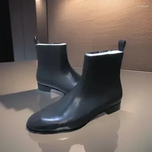 Chaussures décontractées Bottes de haut haut pour hommes Trainers de qualité conduisant en pointes sans rivets bar noir en cuir authentique appartements baskets