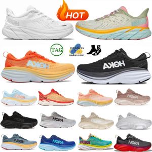 Chaussures décontractées Hokas Chaussures Femmes Clifton 8 Triple Blanc FP Mouvement Puffins Bill Orange Amber Jaune Noir Summer Song Blue Country Air Parfait Scorching Orange Runni