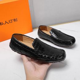 Chaussures décontractées en stock mocassins de peau de crocodile