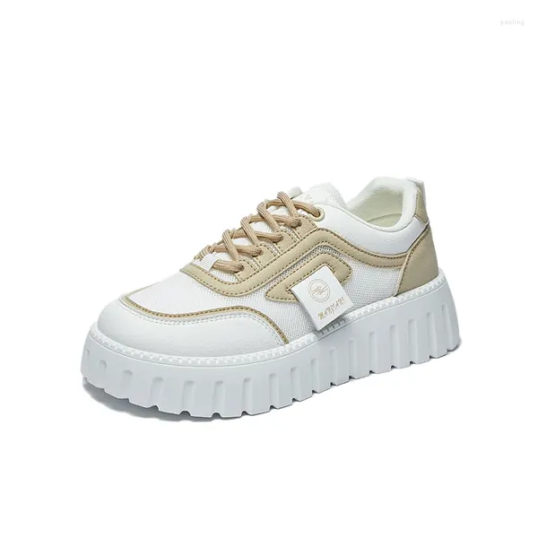 Zapatos informales en verano El beligransmisión de White White White de Corea Ins Breathable White Oco de plataforma versátiles de suela gruesa.