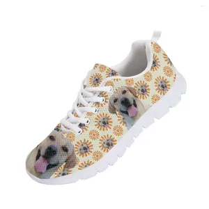 Casual schoenen Instantarts 3D Golden Retriever Print Schoenen Mooie huisdier dierenveer Flat voor vrouwen Ademende luchtmesh sneakers