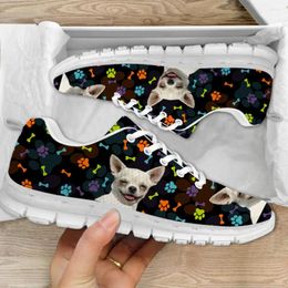 Casual schoenen instantarts herfst comfort sneakers glimlachend chihuahua hondenpatroon non-slip flat voor vrouwelijke liefhebbers zapatos mujer