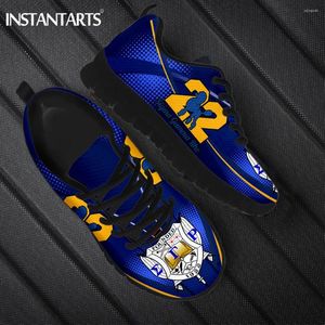 Casual schoenen Instantarts Blue Sigma Gamma Rho Poddles Design Breathale Running Sneakers Round Toe Flat voor vrouwen Outdoor Trainer