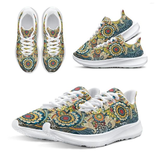 Chaussures décontractées Brand Instantarts Running Boho Mandala Women's Women's Anti-Slip and Wear-Resistant Fitness Sneakers Floral Chaussure