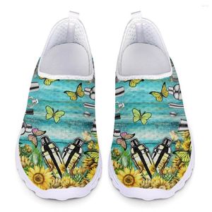 Chaussures décontractées instantarts papillon fleurs de tournesol fleurs rétro peinture ppersonalité niche dames mesh mesh respirant running soft