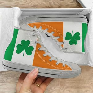 Casual schoenen instantarts klaver high top dames canvas gevulkaniseerde sneakers ademende tienermeisjes jongens vat omhoog flats