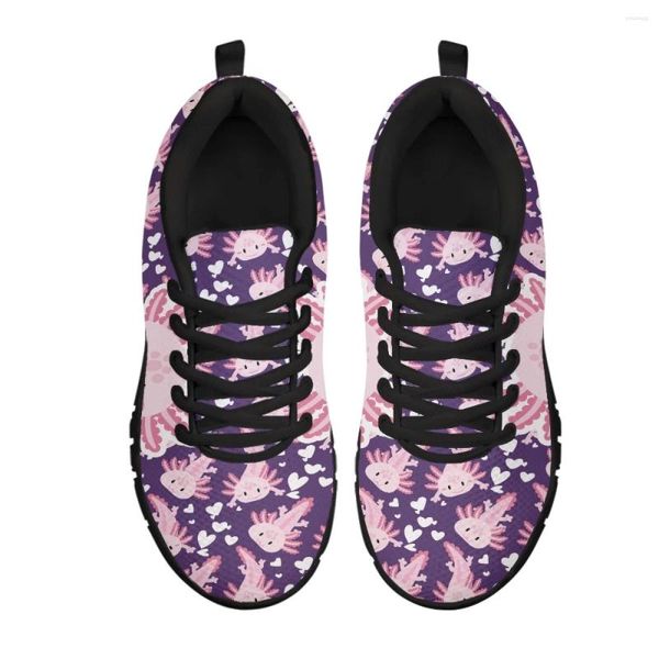 Chaussures décontractées instantarts mignons rose violet andrias davidianus dessin animé image love motif quotidien chaussure extérieure ventilation zapatos