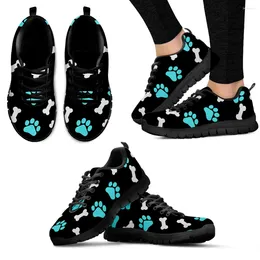 Casual schoenen Instantarts Fashion Cartoon Dog Bone Print Lichtgewicht Outdoor Black Comfortabele Zomer Ademende Zapatos