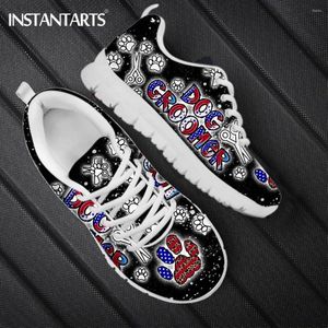 Casual schoenen Instantarts Fashion Dog Groomer Design Running Sneakers For Women Lightweight Lace Up Flat Girl Mesh